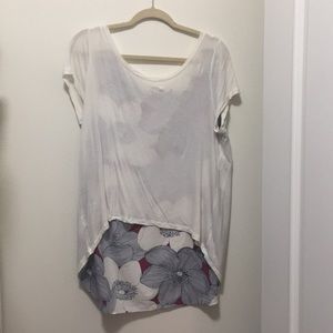 White and red floral dress shirt